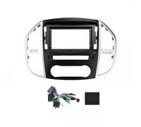 SHSMDM Panneau d'autoradio de voiture de 25,4 cm, 2 DIN Cadre de radio harnais de panneau stéréo, câble d'alimentation adaptateur, kit Canbus pour Benz Vito 3 W447 2014-2020