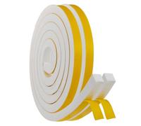 SHSMPXOY 2 Rouleaux Joint Porte Isolation Joint Mousse Adhésif Joint Fenetre Isolation Caoutchouc 12mm(L) x12mm(H) Anti-glisse Bande Caoutchouc Anti-froid AntichocChaque 2m Total 4m(Blanc)