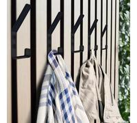 SHSMPXOY 5 Crochet Porte Manteau Mural 13 mm Wide Double Patere Crochet pour Panneaux Acoustique Mural Patere Murale Moderne Salle de Bain Noir pour Garde-Robe Vestes Chapeau Chambre à Coucher Salon