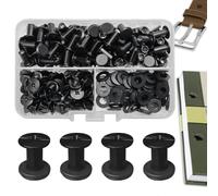 SHSMPXOY 80 Kits Vis Chicago Screws,M5*10mm Vis de Livre,Rivet a Visser de remplacement en métal pour sacs, livres, colliers, sacs à dos, laisses de chien, laisses (Noir Mat)