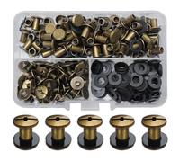 SHSMPXOY 80 Kits Vis Chicago Screws,M5*8mm Vis de Livre,Rivet a Visser de remplacement en métal pour sacs, livres, colliers, sacs à dos, laisses de chien, laisses (Bronze)