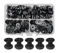 SHSMPXOY 80 Kits Vis Chicago Screws,M5*8mm Vis de Livre,Rivet a Visser de remplacement en métal pour sacs, livres, colliers, sacs à dos, laisses de chien, laisses (Noir Mat)