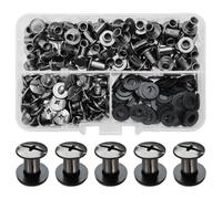 SHSMPXOY 80 Kits Vis Chicago Screws,M5*8mm Vis de Livre,Rivet a Visser de remplacement en métal pour sacs, livres, colliers, sacs à dos, laisses de chien, laisses (Noir Brillant)