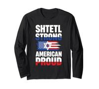 Shtetl Drapeau américain avec Motif étoile fière Manche Longue