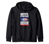 Shtetl Drapeau américain avec Motif étoile fière Sweat à Capuche