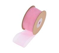 SHTGOI 1 rouleau de ruban en organza - 2,5 cm x 22 m - Transparent - Ruban décoratif en mousseline de soie - Pour emballage cadeau - Décoration de bouquet - Rose foncé