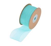 SHTGOI 1 rouleau de ruban en organza transparent de 2,5 cm x 22 m - Ruban décoratif en mousseline de soie - Pour emballage cadeau, bouquet, décoration - Bleu Tiffany