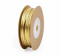 SHTGOI 15 m de ruban fin en cuir plat pour bijoux, colliers, bracelets, perles, bricolage, artisanat, artisanat, doré, 15 m
