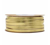 SHTGOI 15 m de ruban fin en cuir plat pour bijoux, colliers, bracelets, perles, bricolage, artisanat, artisanat, doré, 15 m