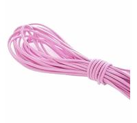SHTGOI Cordon en caoutchouc - 45 m - Rouleau de cordon élastique - 2 mm de large - Pour bracelets - Multicolore - En coton ciré - Cordon en nylon - Pour travaux manuels, couture, perles - Rose clair