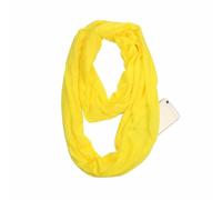 SHTGOI Écharpe infini à rayures uni avec poche zippée cachée Écharpe de voyage légère Écharpe infinie en forme de cercle en coton Bandanas Écharpe tubulaire douce pour femmes et filles Jaune