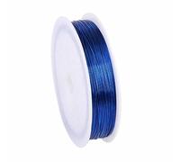 SHTGOI Fil métallique de cuivre 0,3 mm - Fin - 50 m - Rouleau de fil de cuivre - Fil de perles - Fil laqué pour le bricolage de bijoux, l'art floral, la perle, bleu saphir