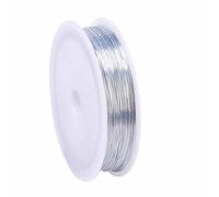 SHTGOI Fil métallique de cuivre 0,4 mm - Fin - 50 m - Rouleau de fil de cuivre - Fil de perles - Fil laqué pour le bricolage de bijoux, l'art floral, les perles - Bleu clair