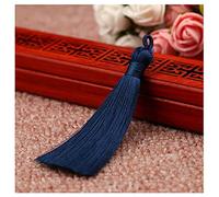 SHTGOI Lot de 10 pompons de 8 cm faits à la main avec cordon glacé et soie glacée - Marque-page - Pour bijoux, souvenirs, bricolage, vêtements, artisanat, accessoires - Bleu marine