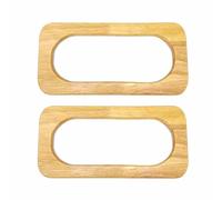 SHTGOI Lot de 2 poignées de sac en bois - Forme rectangulaire - Poignée de rechange en bois - Anneaux en bois faits à la main - Poignées de sac en bois - Pour sacs à tricoter, sacs de plage - Beige 2#