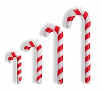 SHTGOI Lot de 20 bâtons de sucre d'orge - Décoration d'arbre de Noël - Motif à rayures créatives - En plastique torsadé - Décoration de Noël - 10 cm