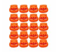 SHTGOI Lot de 20 bloqueurs de cordon - Diamètre : 6 mm - Avec 2 trous - En plastique - Antidérapants - Pour cordon de serrage, sac à dos, vestes et fournitures de bricolage - Orange