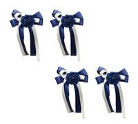 SHTGOI Lot de 4 nœuds de voiture - Décoration de voiture de mariage - Nœuds - Décoration de voiture - Guirlande de fleurs artificielles - Pour fête de mariage, fête, banc d'église, rétroviseur
