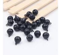 SHTGOI Lot de 50 clochettes en métal - 14 mm - Pour décoration de Noël, fabrication de bijoux, colliers d'animaux de compagnie, porte-clés - Noir