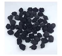 SHTGOI Lot de 500 mini roses artificielles en mousse PE - 3,5 cm - Pour décoration de la maison - Pour bricolage, roses, ours, Saint-Valentin, mariage, fête, décoration de la maison - Noir