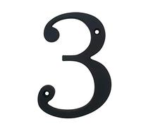 Shu 0-9 101mm Matte Noir Solide Zinc Numéro De La Maison, Hôtel Accueil Numéro De Porte Adresse Extérieure Numéro De Plaque Plaque, 1PCS(Black 3)