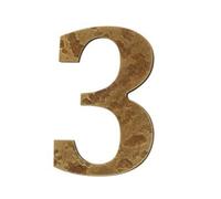 Shu 6cm Pure Copper Hammer Texture Texture Numéraux, Numérums en Métal Vintage Numérums Three-Dimensionnel Numéro De La Maison for L'hôtel Dortoir, 1PCS(3)