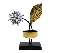 SHU GE Bougeoir rond en métal en forme d'arbre en forme de feuille européenne pour décoration de bureau