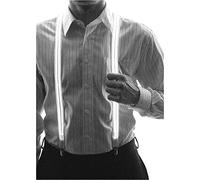 SHU LED Bretelles, Ceinture de fête à bretelles lumineuses à LED pour hommes adultes réglable parfaite pour Hommes Femmes Robe Accessoires (Blanc)