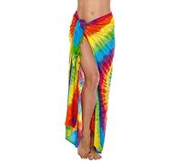 SHU-SHI - Sarong/paréo - pour femme - look de plage - à porter au-dessus du maillot de bain - avec imprimés - multicolore
