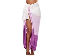 SHU-SHI - Sarong/paréo - pour femme - look de plage - à porter au-dessus du maillot de bain - dégradé de couleurs - violet