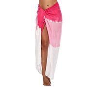 SHU-SHI - Sarong/paréo - pour femme - look de plage - à porter au-dessus du maillot de bain - dégradé de couleurs - rose