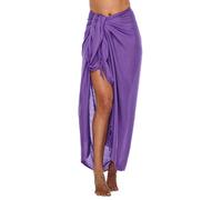 SHU-SHI - Sarong/paréo - pour Femme - Look de Plage - à Porter au-Dessus du Maillot de Bain - Taille Unique - Violet