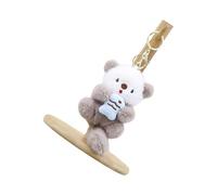 Shuade Adorable porte-clés en forme d'animal léger à suspendre, cadeau parfait pour les anniversaires, les vacances, marron clair, taille unique