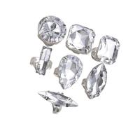 Shuade Bagues empilables en oxyde de zirconium, bijoux de corps pour anniversaire de mariage, bagues de cocktail surdimensionnées en cristal