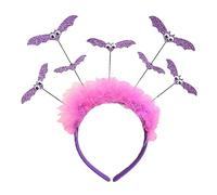 Shuade Bandeau d'Halloween scintillant chauve-souris pour festival, costume effrayant, accessoire de fête, accessoire de cheveux, couvre-chef unisexe pour adultes et enfants