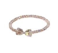 Shuade Bracelet coréen élégant avec perles colorées et artificielles en cristal autrichien - Chaîne délicate - Nœud papillon