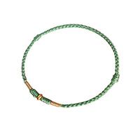 Shuade Bracelet de cheville réglable tressé à la main en corde rouge pour amoureux à la mode unisexe avec perles dorées, 16 cm, Métal