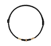 Shuade Bracelet de cheville réglable tressé à la main en corde rouge pour amoureux à la mode unisexe avec perles dorées, Métal