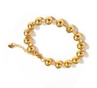 Shuade Bracelet de perles rondes pour femme - Bijoux en acier inoxydable avec confort pour les styles décontractés/formels - Perle tendance pour décontracté et formel, taille unique, Comme décrit