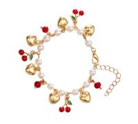 Shuade Bracelet en alliage fait à la main avec perles en forme de cœur - Parfait pour les fêtes et les célébrations, taille unique, Comme décrit