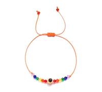 Shuade Bracelet en corde nouée avec perles arc-en-ciel - Taille réglable - Perles colorées pour femmes et adolescentes, taille unique, Comme décrit