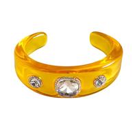 Shuade Bracelet en résine fabriqué à la main avec strass, accessoire ouvert et réglable, bijou pour un usage quotidien, One Size, Comme décrit