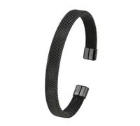 Shuade Bracelet ouvert en acier inoxydable en forme de C - Bijoux tendance - Unisexe - Pour homme et femme - Polyvalent - Minimaliste - Cadeau, taille unique, Comme décrit