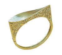 Shuade Bracelet plaqué or avec motif floral ajouré pour femme, style vintage, bracelet réglable, bijou à porter au quotidien, décoration de la main