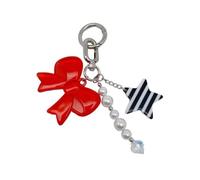 Shuade Breloque de sac en alliage avec nœud papillon élégant et décoratif pour femme - Utilisation quotidienne comme téléphone ou sac à dos - Accessoire tendance en alliage, Rouge, taille unique