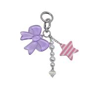 Shuade Breloque de sac en alliage avec nœud papillon élégant et décoratif pour femme - Utilisation quotidienne comme téléphone ou sac à dos - Accessoire tendance en alliage, violet, taille unique