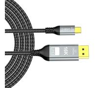 Shuade Câble professionnel USB C vers DP 2.1 prenant en charge les moniteurs à haut débit 16K 30Hz 8K 60Hz de type C à