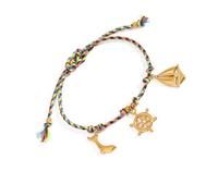 Shuade Chaîne de poignet tressée réglable d'inspiration marine avec breloque en coquillage pour femme et homme, One Size, Comme décrit