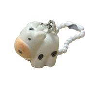 Shuade Charmant porte-clés en forme d'animal doux floqué pour ajouter une touche à n'importe quel article de support de voiture, sac à dos, breloque pour un usage quotidien mignon, Vache laitière