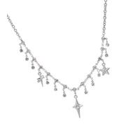Shuade Collier contemporain en forme d'étoile à quatre branches - Cadeau essentiel pour un style décontracté ou formel